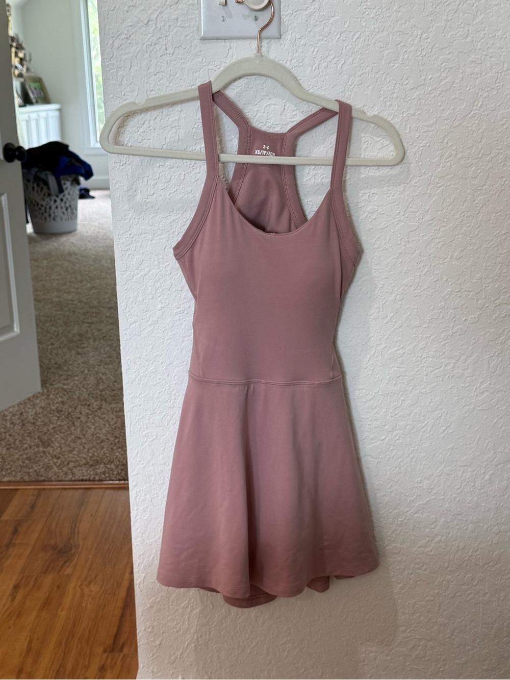 Under Armour Athletic Fit & Flare Sports Tank Dress in Mauve Pink